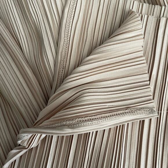 Topshop Golden Pleated Pull On Pants Ankle Slits 4 - Picture 4 of 8